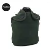 Garrafas de água 1l kit cantina militar portátil copo alumínio conjunto fogão madeira com saco capa náilon para acampamento caminhadas mochila