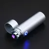 USB Rechargeable Plasma Pulse Cigarette Lighter 6 Arc Touch Screen With LED Light Cross Dual Power Display Gift For Men