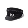 Chapeau RB Simple en strass pour femmes et hommes, Style de rue, Style Newsboy, bérets noirs, Top plat, Caps202u