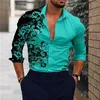 Camisas casuais masculinas básicas impressão personalizada design clássico botão para baixo camisa de manga longa diário fino ajuste commuter XS-8XL