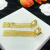 Classic 18K Gold Plated Earrings Fashion Tassel Style Chic Pendant Earrings Studs Anniversary Valentine Birthday Gifts