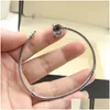 Braccialetti fatti a mano Never Fade Gioielli classici 100% puro 925 Sterling Sier Smooth Bangle Party Pandor Promise Women Bracel2371 Drop De Otcxw