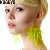 Acrylic Dangle Earring Neon Bright Maple Leaf Earrings New Fashion Jewelry292b의 여성을위한 드롭 드롭