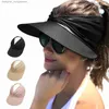 Visières femmes chapeaux de soleil plage C pour femme coton grand bord seau visière vide toit conception été sortie dames PlayaL231219