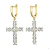 Stud Fashion Mens Women Earrings Gold Sier Color Ice Out Square Cz Cross Hip Hop Gift254A Drop Delivery Jewelry Dhesj