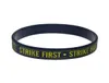 100PCS Strike First Strike Hard No Mercy Siliconen Rubber Armband Klassieke Decoratie Logo Volwassen Grootte Black1560589