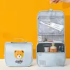 Storage Bags Women Cute Bear Cosmetic Storag Bag Foldable Hanging Oxford Toiletries Zipper Pouch Waterproof Travel Wash Organizer Supplies