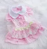 Vêtements pour chiens Princesse Chat Robe PlaidFlowers Design Pet Chiot Jupe Printemps / Été Vêtements Tenue