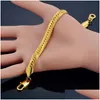 Charm Bracelets Gold Bracelet Men Jewelry 14K 8Mm Snake Link Chain 21/22Cm Male Hand Wholesale Pseras Braslet For Drop Delivery Jewelr Dhcxy