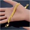 Charm Armbänder Gold Armband Männer Schmuck 14K 8mm Schlange Link Kette 21/22 cm Männliche Hand Großhandel Pseras Braslet Für Drop Lieferung Jewelr Dhcxy