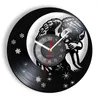 壁時計の天使モーンアートモダンクロックキッドルームベイビーフェアリークレセントホーム装飾ヴィンテージレコード