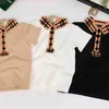 New lapel baby shirt high quality boy girl T-shirt Size 90-150 kids designer clothes summer child Short sleeve Dec05