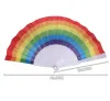 Favores de festa arco-íris fã gay orgulho plástico osso arco-íris fãs de mão lgbt eventos arco-íris festas temáticas presentes 23cm n0517 zz