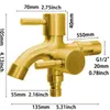Badrumsvaskar kranar tvättmaskin vatten kran tillbehör Dubbel multifunktionell 304 rostfritt stål toalettkran