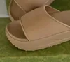 Designer de moda homens plataforma sandália de borracha slide couro mulheres vestido cunhas chinelo de praia