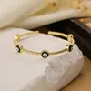 Bracciale rigido Mafisar Braccialetti con occhio del diavolo gocciolante di olio alla moda Smalto geometrico placcato in oro per gioielli da donna