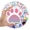 50st Cat's Paw Cute Animal Cartoon Graffiti Waterproof PVC Stickers Pack för kylskåpbil Suftväska Laptop Notebook Cup Phone Desk Cykel skateboardfodral.