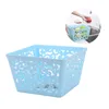 Ensembles de vaisselle Boîte de rangement en plastique creuse Panier de fruits empilable sculpté pour articles divers (blanc)