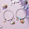 Nouveauté mignon enfants bijoux couleur émail chat abeille charme cristal perlé Bracelet pour les filles