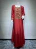 Vêtements ethniques Ramadan Maroc Abaya Gold Soie Brodée Paillettes Moyen-Orient Arabie Saoudite Musulmane Robe de luxe Robe de mode