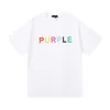 Designer Marca Play Street T-shirt Roxo Marca Clássico Logotipo Cor Letras 100% Algodão Casual Manga Curta T-shirt Masculino e Feminino S-XL