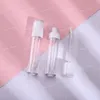 Bouteilles d'emballage cosmétiques en gros 8 ml vide brillant à lèvres conteneur bouteille transparente blanc bouchon jaune rechargeable en plastique rouge à lèvres tubes d'huile à lèvres