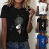 Camisetas para mujer, camisa con estampado de girasoles de compresión para mujer, ropa informal corta con gráfico, Tops con cuello largo