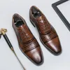 Robe chaussures marque classique hommes en cuir véritable bout carré banquet bureau affaires mocassins haut de gamme