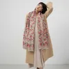 Korean of Artistic Small Flower Cashmere Scarf for Women's Autumn and Winter New High Cold Air Office Decoration Shawl