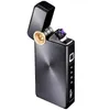 Metalowy wiatroodpulowy puls Bez Flums Electric Impert USB Ładowanie Plazma podwójne łuk LED Wyświetlacz zasilania Niezwykły prezent dla mężczyzn