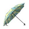 Paraplyer blå honisies blomma tri vik paraply sol regn vikbar 37,4 tum skydd resor för kvinnor