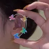 Nieuwe collectie kleurrijke glitter geen piercing clip op oorbel oor manchet vlinder oorbellen voor dames