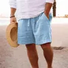 Underpants Vintage Cotton Linen Solid Color Shorts Mens Spring Summer Casual Loose Drawstring Tie-Up Short Pant Men Leisure Sea Side ShortsL1218