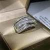 2020 nouveaux bijoux de luxe en argent Sterling 925 pavé de saphir blanc CZ diamant pierres précieuses femmes bague de mariage bague croisée pour Lo251C