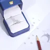 Anello di fidanzamento con anello nuziale per gioielli da donna in Moissanite con taglio ellittico D-colore in platino 18 carati di lusso personalizzato