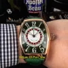 Barato Nuevo 8880 Vegas Casino Tocadiscos ruso Esfera blanca verde Reloj automático para hombre Caja de oro rosa Correa de cuero verde Reloj para caballero 192L