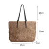 Shopping Bags Luxury Design Straw Woven Tote Bags Summer Casual Large Capacity Handbags Fashion Beach Women Shoulder Simple Style Shopping 231219