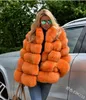 Women's Fur LINXIQIN 2024 Winter Fashion Women Faux Coat Female Orange Elegant Fluffy Thick Warm Artificial Jacket Outerwear