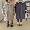 Manteau en duvet d'hiver pour enfants, veste longue unie avec fermeture éclair, doublure polaire, coupe-vent pour bébés et filles et garçons, tenue pour enfants de 1 à 12 ans