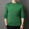 Męskie swetry Naizaga Pełna igła zagęszcza długie rękaw Solidny szyja biała zielona czarna czarna zima mężczyzn pullover boy sweter txyc14