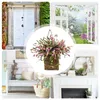 Vaser Artificial Flower Decoration Simulation Spring Silk Flowers Valentine's Day Basket Wall Hanging Wicker Garden Balcony