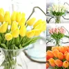 Fleurs décoratives PU fausses tulipes artificielles en soie Flores Artificiales Bouquets floraux décoration de maison de fête de mariage