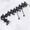 Anklets YiYaoFa Vintage Black Lace Anklet for Women Accessories Gothic Jewelry La Beach Anklet Bracelet Summer Foot Jewelry LA-47L231219