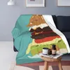 Blankets Burger Art Print Throw Blanket 3D Printed Sofa Bedroom Decorative Children Adult Christmas Gift