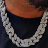JINAO 16mm&20mm Miami Box Clasp Cuban Link Chain Gold Silver Necklace Iced Out Cubic Zirconia Bling Hip hop for Men Jewelry 2202123433