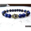 Beaded Sn0295 Fashion Design Jewelry Lapis Lazi Hamsa Bracelet Lava And Man Good Luck Bracelet282F Drop Delivery Jewelry Bracelets Dhzpr