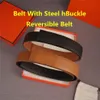 Reversible Belts Designer Belt With Steel HBuckle Belt For Men And Women Cowhide Leather Fashion Waistband Included Bag Box2390