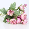 Dekorativa blommor 5 gafflar mini siden artificiell pion flores flores flores flores artificielles camellia för hem juldekoration falsk blomma bukett