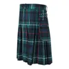 Mens Pants Plaid Kilts Scottish-Festival Studded Design Carnival Kilt Punk Stitching kjolar Modern man traditionell veckad kjol