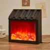 New LED simulation house flame light box retro red fireplace lamp Christmas Halloween room courtyard decoration